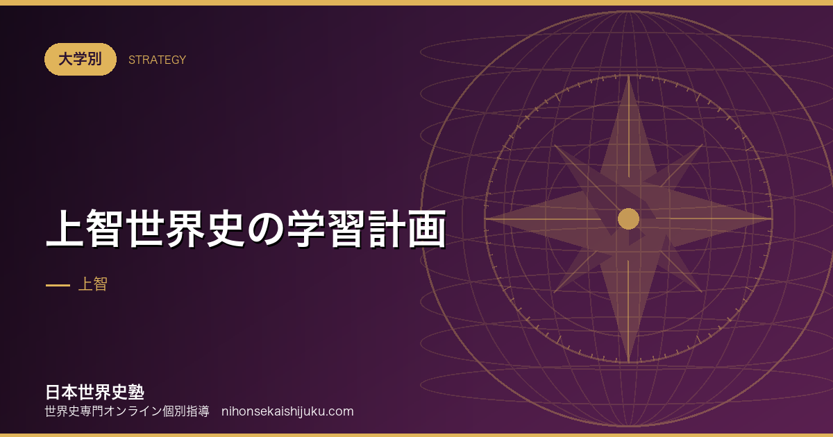 上智世界史の学習計画｜出願方式から逆算して配分を決める
